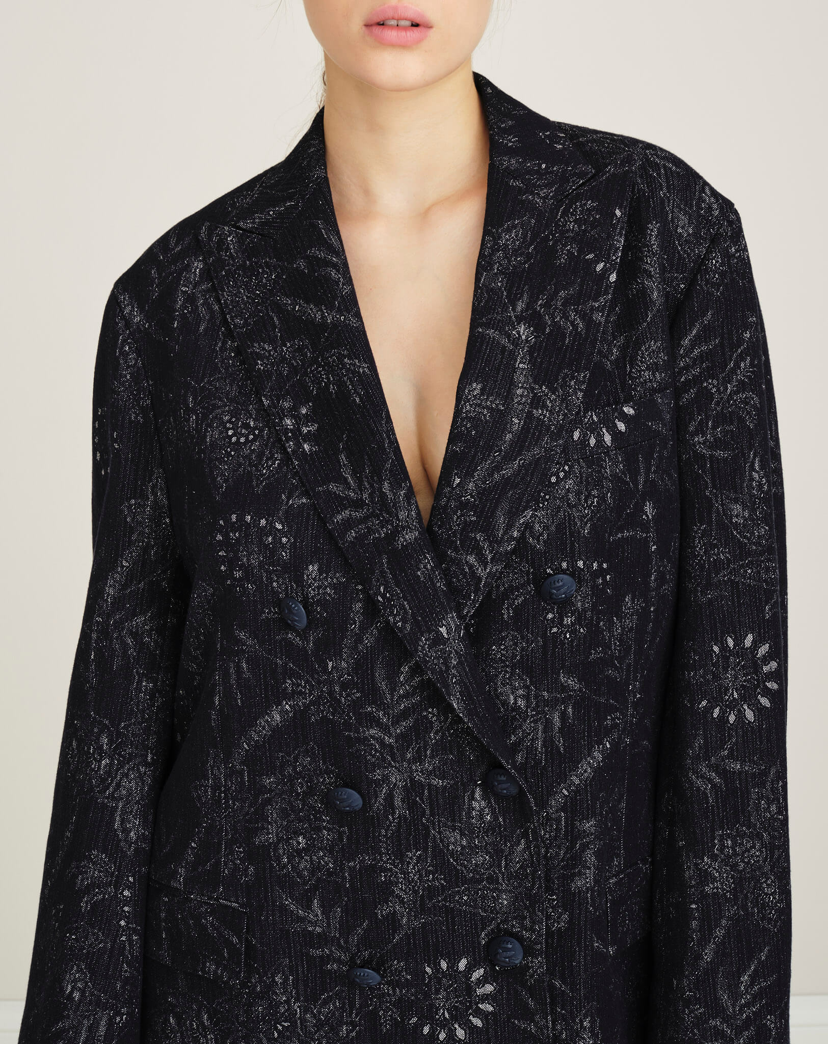 Etro- Navy Blue Blazer Jacket IT 40